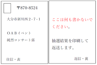 往復はがき記入例の画像