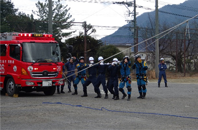 別府市消防署・別府警察署・大分県警機動隊合同訓練の写真