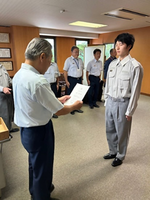 大分県認定救命士授与式の写真