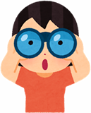 望遠鏡をのぞくひとのイラスト